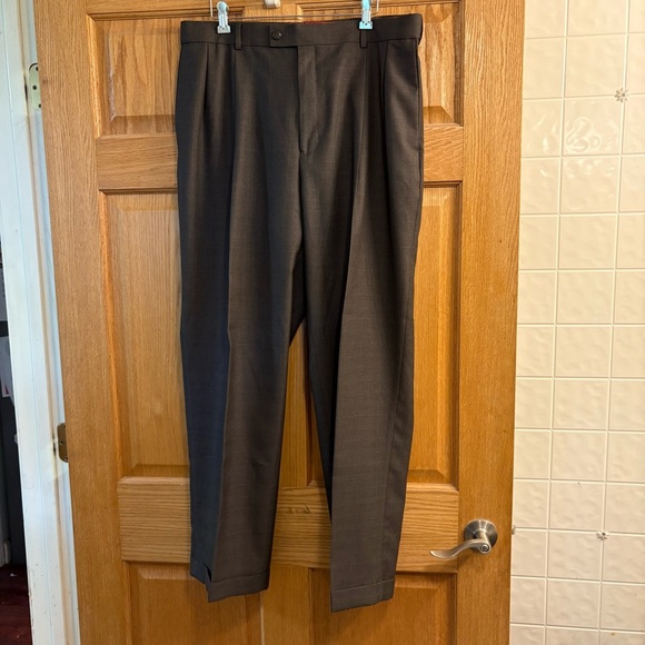 Louis Raphael Rosso 38x30 Mens Slate Pleated Front Dress Pants Expandable Waist - Picture 1 of 8